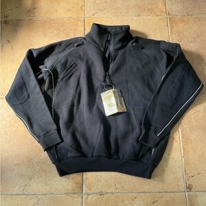 Black Quarter-Zip Pullover with reflective piping size medium